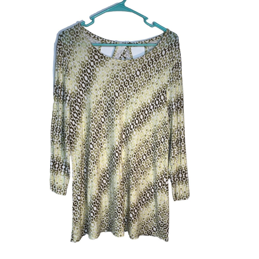 Chicos Keyhole Key lime  Top Blouse sz 2 / L (15)